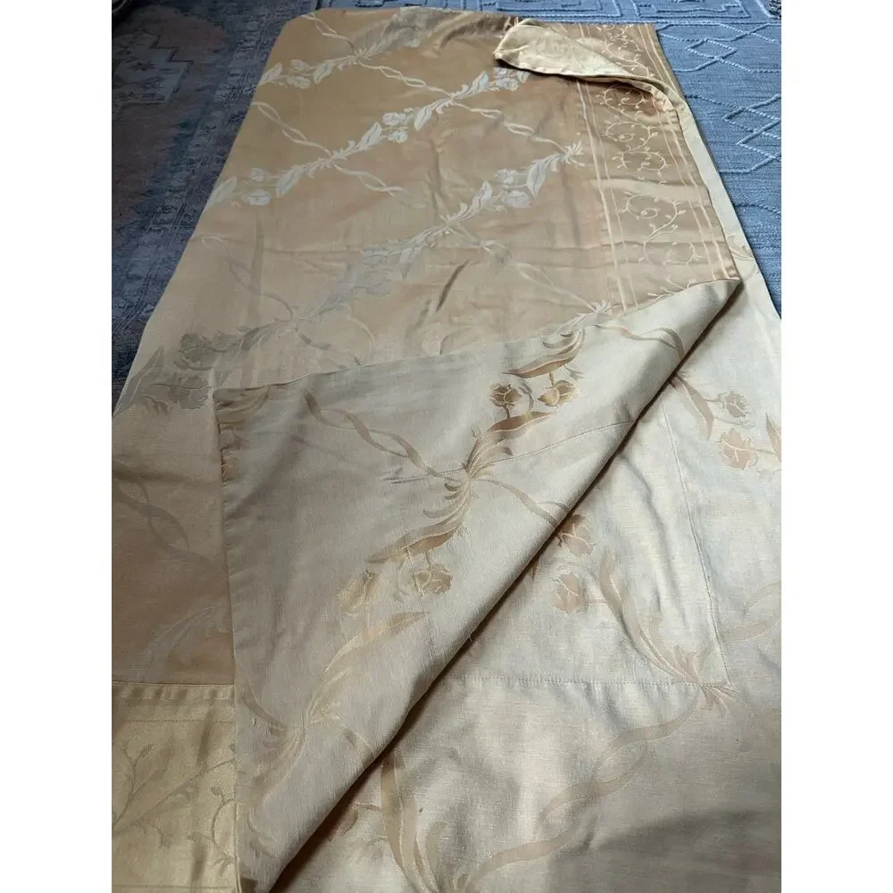 Tablecloth Jacquard 114x60” gold floral damask luxury